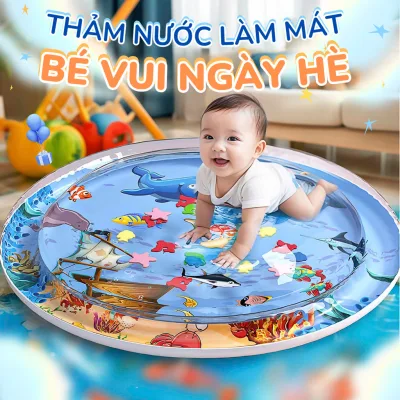 Thảm nước, nệm nước làm mát cho bé, kích thích sự phát triển vận động và giác quan của trẻ thông qua trò chơi