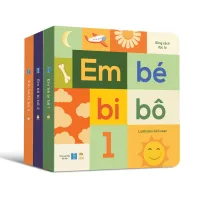Bộ sách Em bé bi bô 3 cuốn Bồi cứng - Dành cho bé Bật âm, Tập nói, Bi bô bập bẹ - Lionbooks