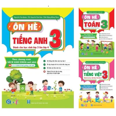 Sách - Dành cho học sinh từ lớp 3 lên lớp 4 - Bộ 3 quyển - Ôn hè toán, tiếng việt, tiếng anh 3