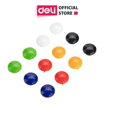 Nam châm BANTEX x DELI gắn bảng 15/20mm 12 chiếc/ vỉ - Nhiều màu - Đồ dùng văn phòng phẩm