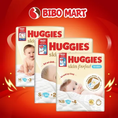 Huggies Skin Perfect Newborn Diapers Smart Absorbent Reduces Skin Irritation Size M74 S80 S54 Nb70 - Bibo Mart