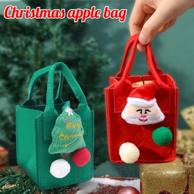 Dễ Thương Túi Đựng Bánh Quy / Kẹo / Đồ Ăn Vặt Dung Tích Lớn Bằng Vải Nỉ Chủ Đề Giáng Sinh Đáng Yêu Làm Quà Tặng Cho Bạn Gái & Trẻ Em