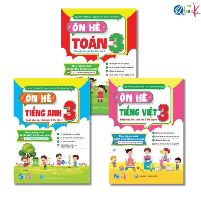 Sách - Combo 3 cuốn Ôn Hè Toán, Tiếng Việt và Tiếng Anh Lớp 3 - Chương Trình Mới - Dành cho học sinh lớp 3 lên 4