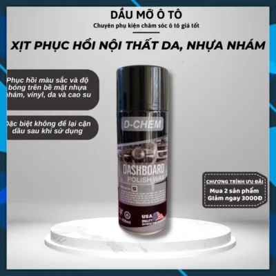 Chai Xịt Phục Hồi Nhựa Nhám Và Bảo Dưỡng Đồ Da, Nội Thất Ô Tô Đa Năng (Vỏ Xe, Ghế Da, Áo Da, Giày Da...) D-CHEM - DMOTVN