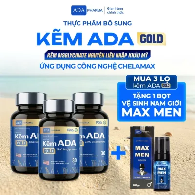 Kẽm ADA Gold - ứng dụng công nghệ ChelamaxBisglycinate với nguyên liệu từ Mỹ thêm Magie & Vitamin B.