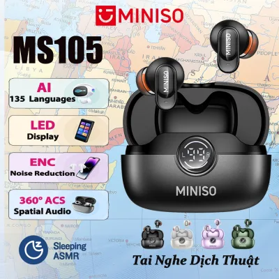 MINISO MS105 AI Video Tai nghe phiên dịch HIFI Tai nghe Bluetooth V6.0 Chống ồn ENC Tai nghe không dây Chống nước IPX5 Tai nghe thể thao
