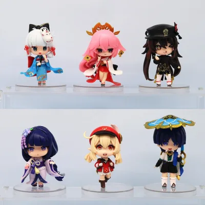 video [ hỏa tốc ] Mô hình 6 Genshin Impact Chibi Raiden Shogun Yae Miko Hutao anime waifu
