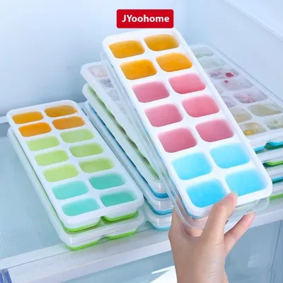 Khay đá silicon có nắp đậy ngăn mùi hiệu quả JYoohome khuôn làm đá viên làm đá thạch kem tiện lợi