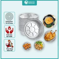 Mua Sỉ 100 Khay Giấy Bạc Lót Nồi Chiên Không Dầu, Lò Nướng - Khuôn Đĩa Nhôm Đựng Thức Ăn, Thực Phẩm Nhiều Size