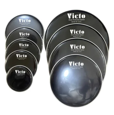 Mặt trống Victo đen cao cấp 8,10,11,12,13,14,16,18,20,22inch