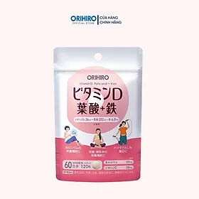 Viên uống bổ sung vitamin D axit folic sắt Orihiro 120 viên