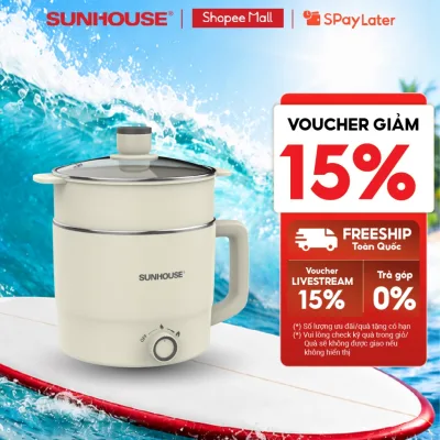 Nồi điện mini đa năng Sunhouse 1,6L (SHD4516) - 2L (SHD4517) - Đa năng 4in1 - Lòng nồi inox 304 - Tích hợp tay cầm