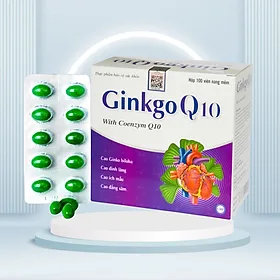 Viên uống bổ não Ginkgo  Q10-Hộp 100 viên,tăng cường trí nhớ, giảm đau đầu, tăng lưu thông máu não