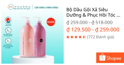 Bộ Dầu Gội Xả Siêu Dưỡng & Phục Hồi Tóc Salon Link Repair & Protect Extra (1000ml/Chai)