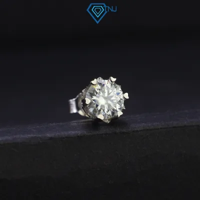 6mm Moissanite Diamond Earrings with Gra Certified Platinum Finish, High-Quality Stone with Unique Style Btam0009 - Tnj Jewelry