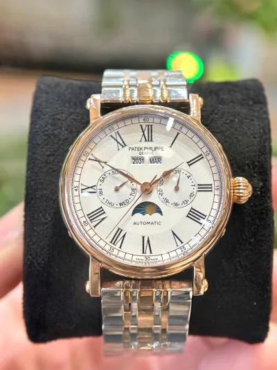Đồng Hồ Nam lịch vạn niên đồng hồ Cơ Automatic size 40mm dây kim loại + Thẻ bảo hành