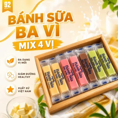 Bánh Sữa Ba Vì Mix 4 Vị Hương Vị Đậm Đà Chuẩn Ba Vì Túi 500G Hàng Chuẩn Chính Hãng