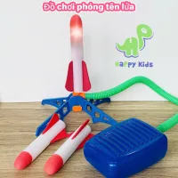 Đồ chơi bệ phóng tên lửa có đèn, đạp bằng chân, cho bé vận động trong nhà và ngoài trời