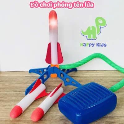 Đồ chơi bệ phóng tên lửa có đèn, đạp bằng chân, cho bé vận động trong nhà và ngoài trời