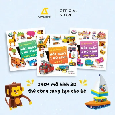 Book: One Model Every Day (Princess + Animals + Vehicles) - Creative Handmade Children's Book
