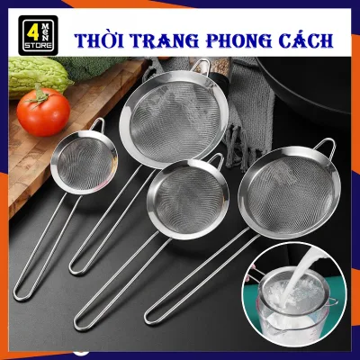 Rây Lưới Lọc Inox - Ray Cháo Cho Bé Ăn Dặm , Rây Bột Siêu Mịn Tiện Dụng - Vợt Lọc Sữa Hạt Dụng Cụ Nhà Bếp - Muỗng Lưới Lọc Cầm Tay Tiện Lợi