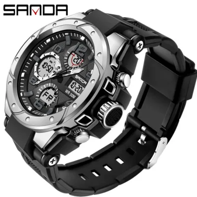 Đồng hồ Nam SANDA D6008 Chuẩn Bền Quân Đội, 2 Máy Chạy Song Song, Chống Nước Rất Tốt Bảo Hành Toàn Quốc 12 Tháng