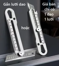 [Fr] Dao rọc giấy cán inox KX có lưỡi thép cắt sắc bén cho công việc văn phòng, có ốc tăng đưa vô cùng tiện dụng cán dao bằng