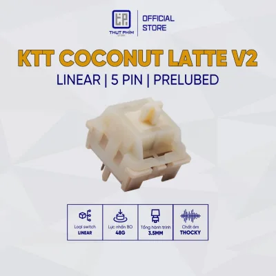 Switch KTT Coconut Latte linear 5 pin lực nhấn 45g Công tắc bàn phím cơ Thụt Phím Store