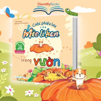 Sách- Cuộc Phiêu Lưu Của Mèo Tí Hon Trong Vườn Sách Truyện Thiếu Nhi Có Mã QR Nghe Giọng Đọc (20 Stickers Con Vật)