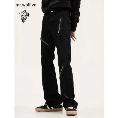 Quần Jeans Nam Lửng Phong Cách Hong Kong Thời Trang Cho Nam quần jeans nam thời trang hàn quốc fashion quần jean ống suông nam đen retro quần jean nam ống đứng đẹp thời trang simple quần bò suông nam