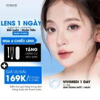 Kính áp tròng VIVIMOON LENS trong suốt cận 1 ngày khóa ẩm Vivimedi 1 Day (Giá 01 bên mắt, Giá 01 chiếc)