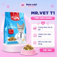 Hạt cho mèo MRVET T1&T2 gói 1KG tiêu hoá khỏe, dưỡng da mượt lông, tăng đề kháng - Méo Chò Petshop