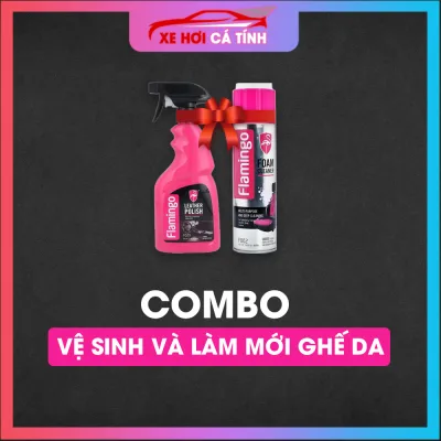 Combo chăm sóc ghế da sofa tại nhà, tẩy sạch vệ sinh và dưỡng bóng ghế da như mới Flamingo dành cho ô tô và ghế gia đình