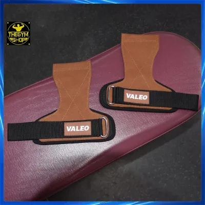 Dây kéo lưng tập gym bằng da bò Lifting Straps Valeo hỗ trợ deadlift lên xà The Gym Shop