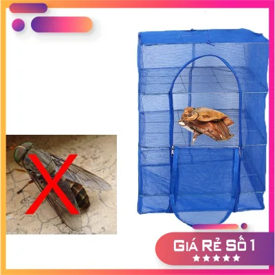 Lồng lưới treo 4 tầng để phơi cá khô có thể xếp gọn 247 - Bộ lồng lưới dùng phơi khô thực phẩm tiện dụng ( sa