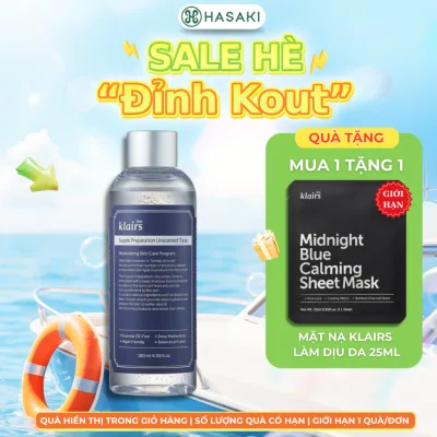 Nước Hoa Hồng Không Mùi Dành Cho Da Nhạy Cảm Dear, Klairs Unscented Toner 180ml Hasaki Chính Hãng