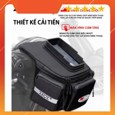 Zdk K4 Motorcycle Head-Mounted Bag with Multiple Compartments, Charging Capability, High-End Version, Touch-Sensitive Phone Pocket, Large Capacity Storage for Items