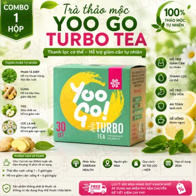 TRÀ THẢI ĐỘC RUỘT YOO GO TURBO TEA SIBERIAN, CẢI THIỆN HỆ TIÊU HÓA, HỘP 30 GÓI