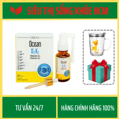 Ocean D3K2 Supplement Vitamin D3 and Vitamin K2 - Spray and Small Form for Baby - Genuine Origin from Turkey