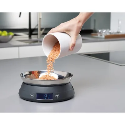 Cân nhà bếp cao cấp Joseph Joseph cực tiện dụng cho nhà bếp. Kèm âu inox - Hàng chính hãng mua tại Đức