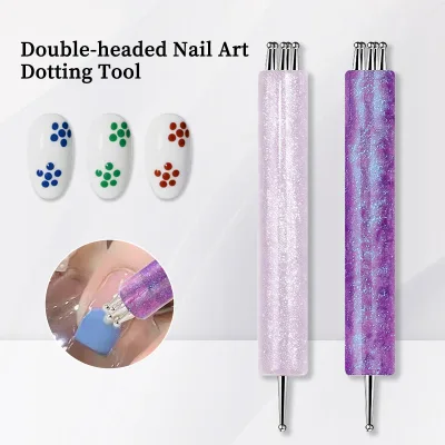 Bộ 5 Hoa Móng Tay Chấm Bút Móng Tay Nghệ Thuật Acrylic Hoa Móng Tay Kim Cương Giả Bút Đá Cẩm Thạch Vẽ Tranh Bút Dụng Cụ