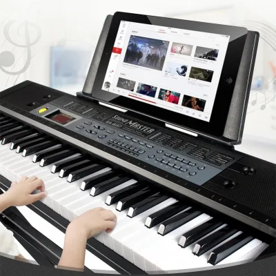 Đàn PIANO Điện Tử 61 Phím, Đàn Organ Electronic Cho Bé Tập Chơi Đàn Tại Nhà Kèm Mic