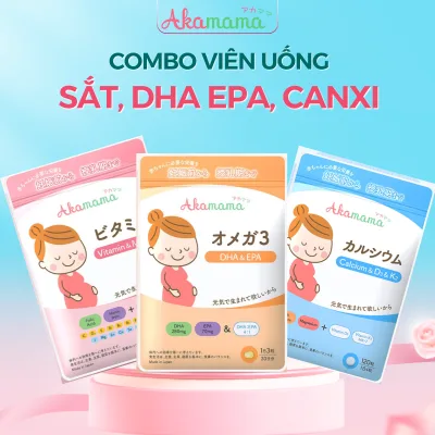 Combo of Iron Pills, Folic Acid, Multivitamins, Minerals, Dha, Epa, Calcium for Pregnant Mothers Supports Digestion, Limits Stretch Marks, Small Tablets, Odorless, Tasteless, Easy to Take, Akamama Japan