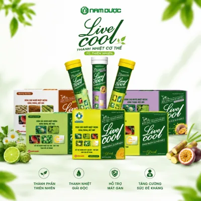Viên sủi thanh nhiệt Livecool đủ 4 hương vị tuýp 16viênx4g, hỗ trợ thanh nhiệt, giải độc cho cơ thể.