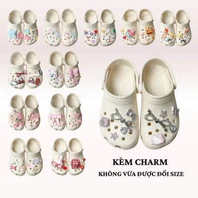 Dép Sục Quai Hậu Charm, Sticker Găn Dép Dễ Thương Nhiều Kiểu Nam Nữ / ĐỔI SIZE / QH3
