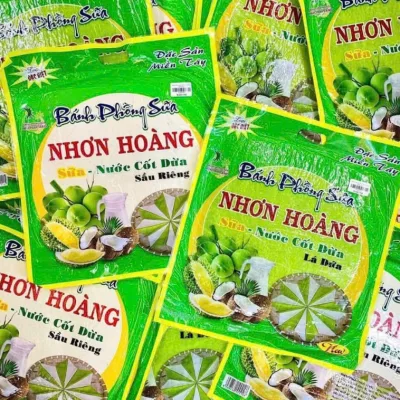 Bánh Phồng Sữa Nhơn Hoàng Sầu Riêng bánh tráng đủ vị - Bánh Tráng Sữa 220Gr và 400gr