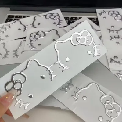 Kt kt Mèo Miếng Dán Kim Loại Hoạt Hình Miếng Dán Dễ Thương Giá Trị Cao Sổ Tay Sổ Tay Điện Thoại Di Động Máy Tính Miếng Dán Trang Trí Hello Kitty