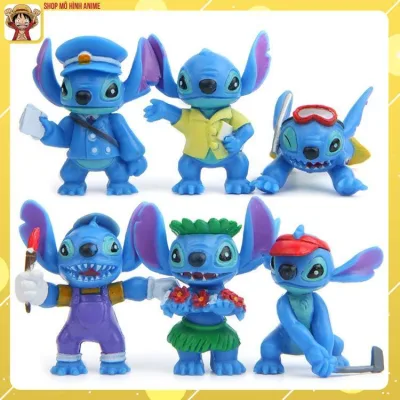 Bộ 6 Mô Hình Phim Hoạt Hình Lilo & Stitch, Mô Hình Cao 6cm, Decor Trang Trí, Bộ Sưu Tập Nhân Vật Yêu Thích