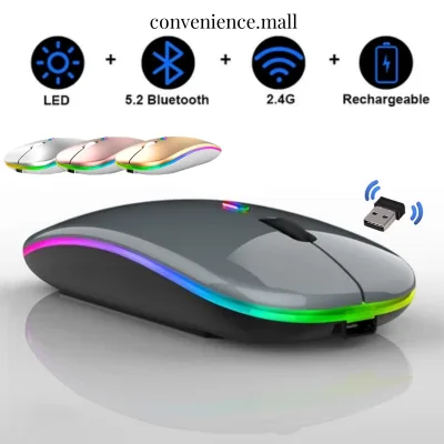 Chuột Không Dây Bluetooth A2 2.4GHz USB 2 trong 1,Chuột Gaming Cho Laptop/Điện Thoại/Máy Tính/TV