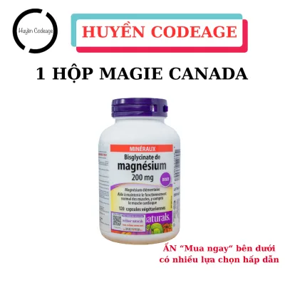 Viên Uống Magie Canada Webber Naturals Magnesium Bisglycinate 200mg/1 viên - Huyền Codeage